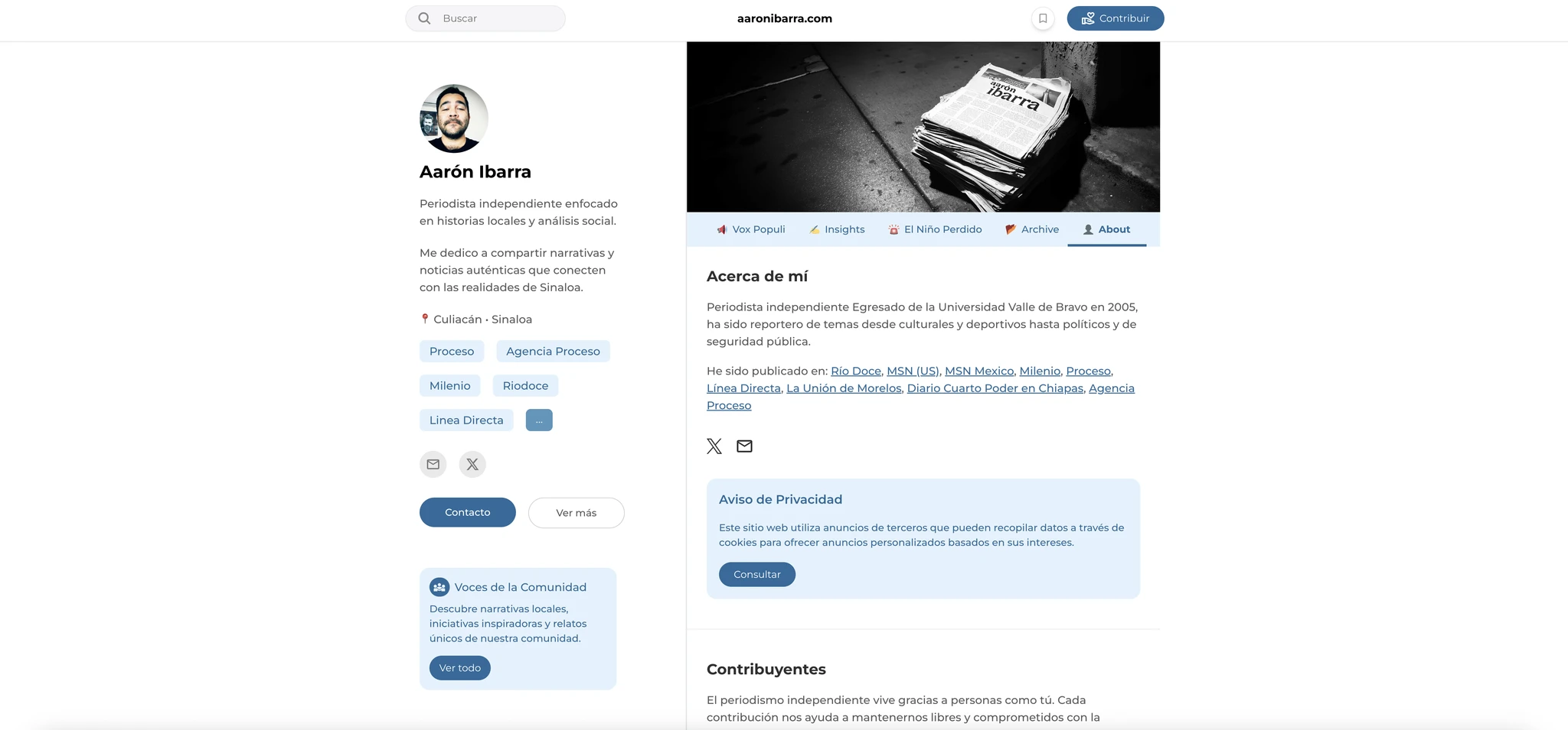 Aarón Ibarra Mobile View